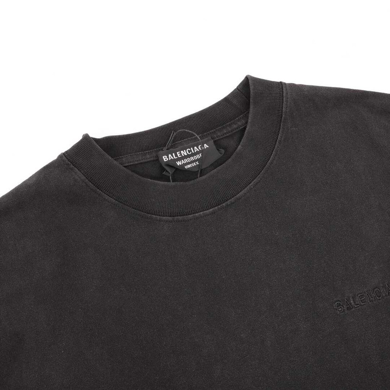 Ba*len*cia*ga tab cotton jersey t-shirt oversized in black