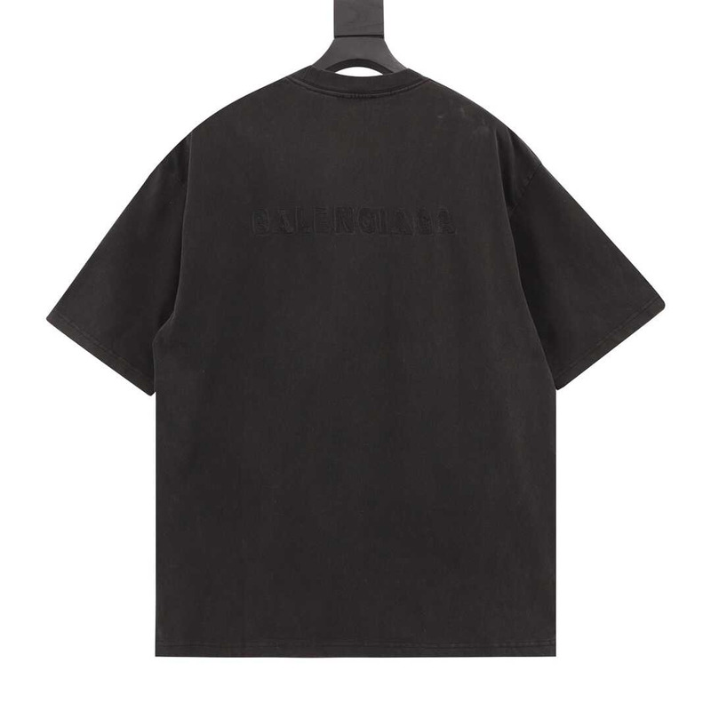 Ba*len*cia*ga tab cotton jersey t-shirt oversized in black