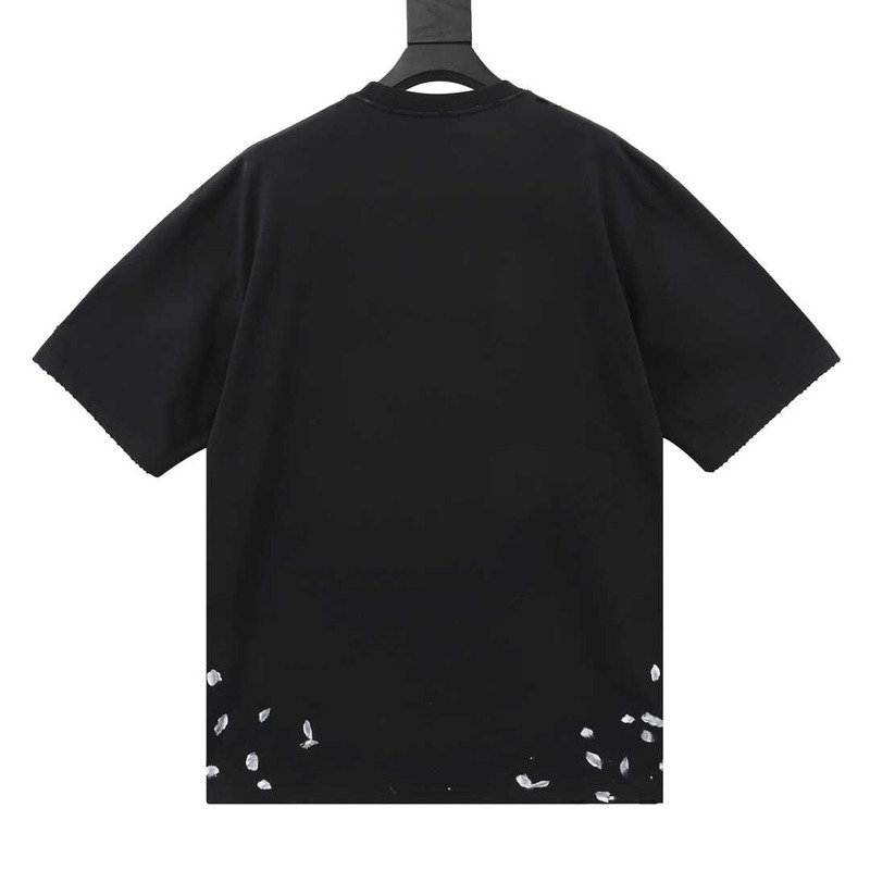 Ba*len*cia*ga camiseta logo splatter t-shirt in black