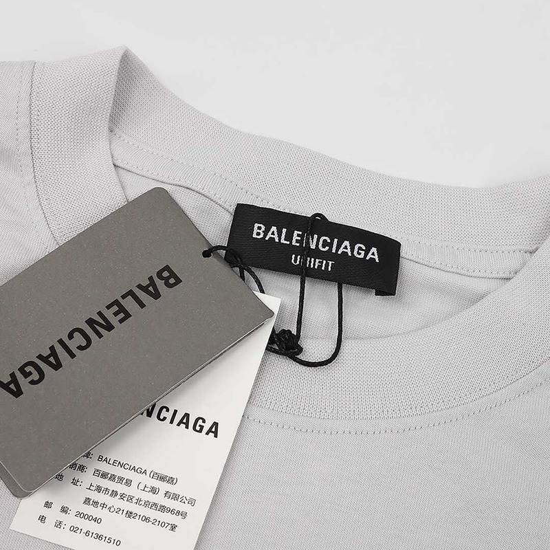 Ba*len*cia*ga camiseta logo splatter t-shirt in grey