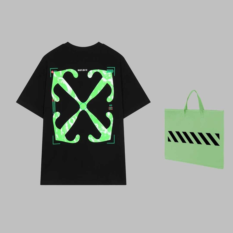 Off White Green Arrow T-Shirt Black