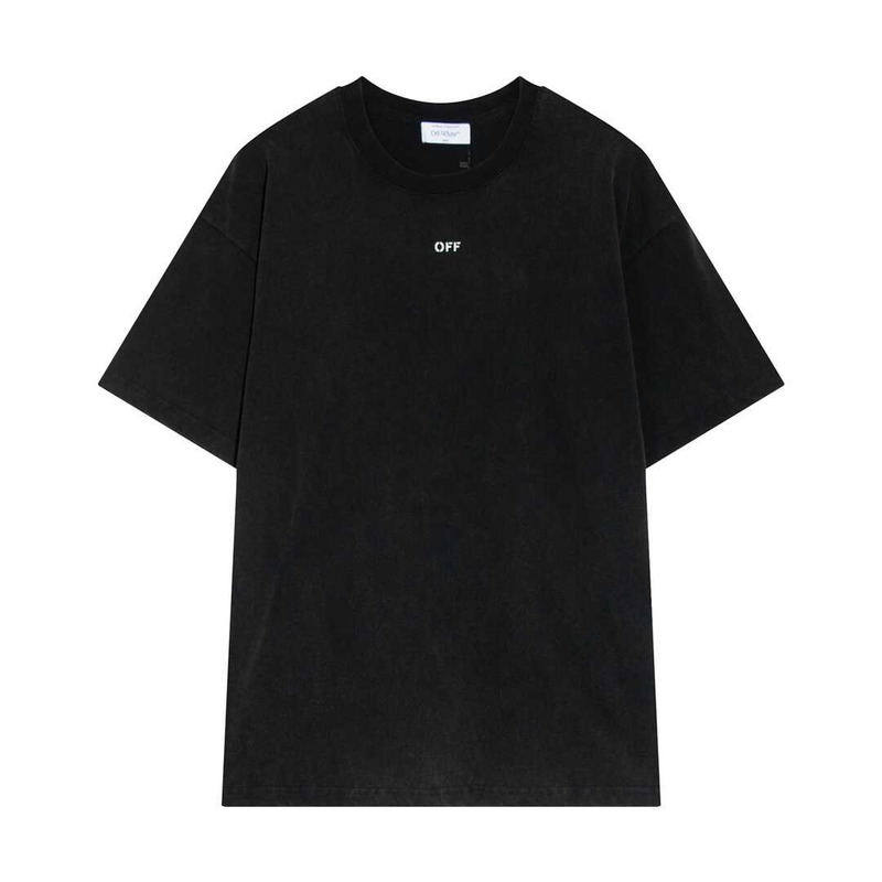 Off White Print T-Shirt Black