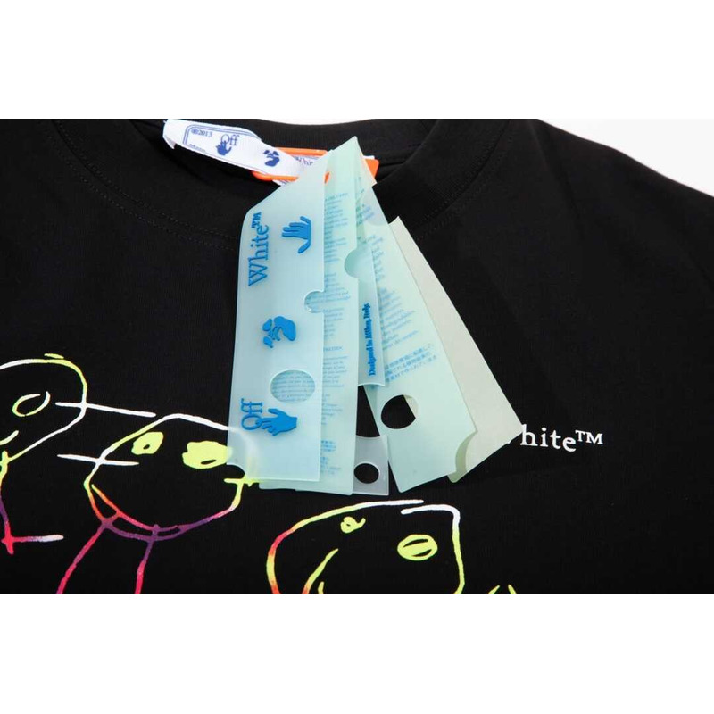 Off White 23Ss Rainbow Cartoon Print Arrow T-shirt Black