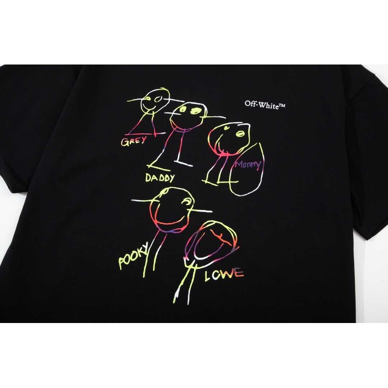 Off White 23Ss Rainbow Cartoon Print Arrow T-shirt Black