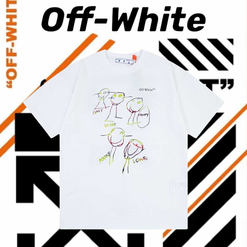 Off White 23Ss Rainbow Cartoon Print Arrow T-shirt White