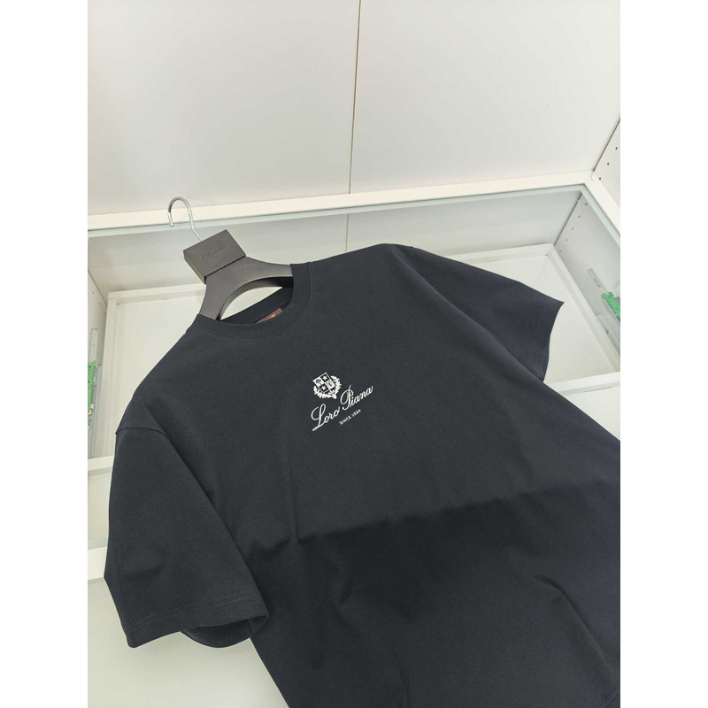 Loro piana  Logo Printed T-Shirt Drak Grey