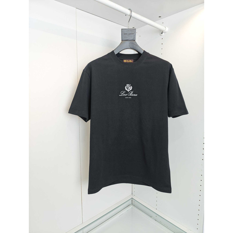 Loro piana  Logo Printed T-Shirt Drak Grey