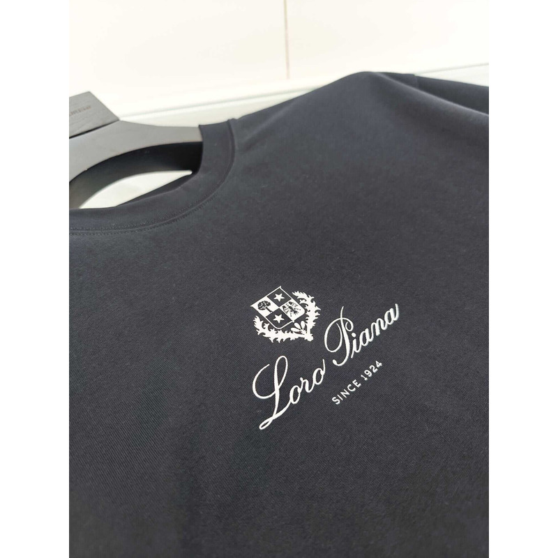 Loro piana  Logo Printed T-Shirt Drak Grey