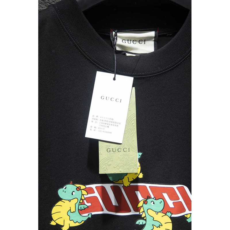 G*u*i cotton jersey printed t-shirt black