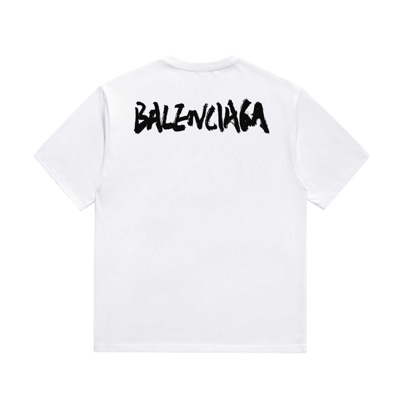 g*u*i & Ba*len*cia*ga t-shirt with print g*u*i front Ba*len*cia*ga white