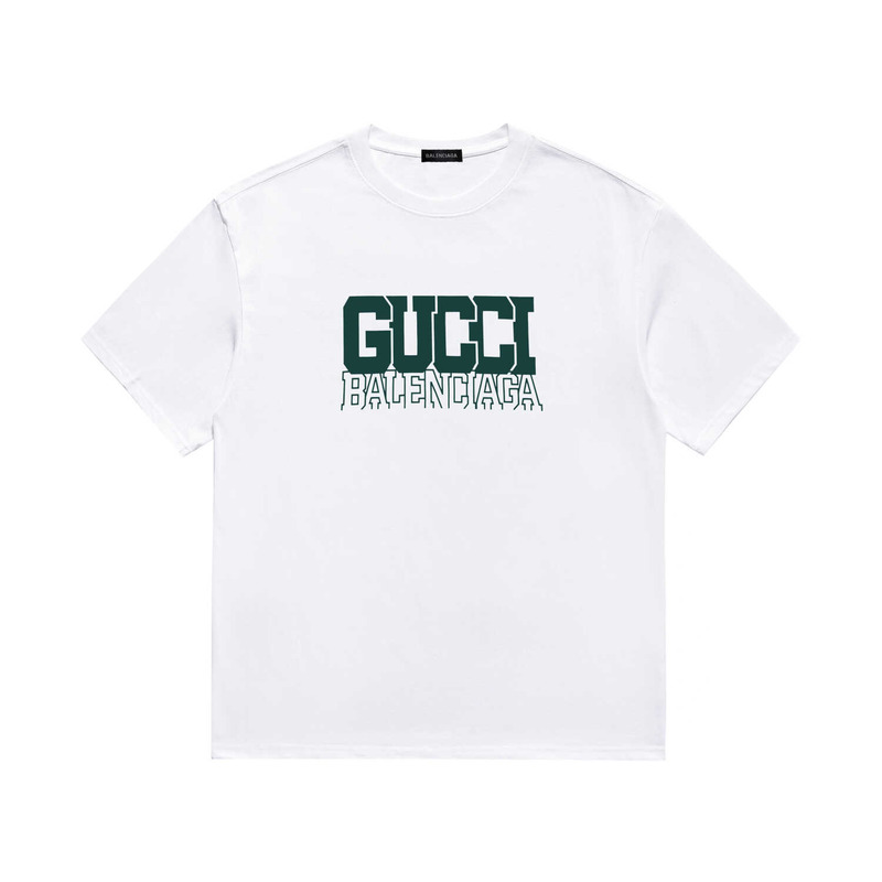 g*u*i & Ba*len*cia*ga t-shirt with g*u*i printed in white