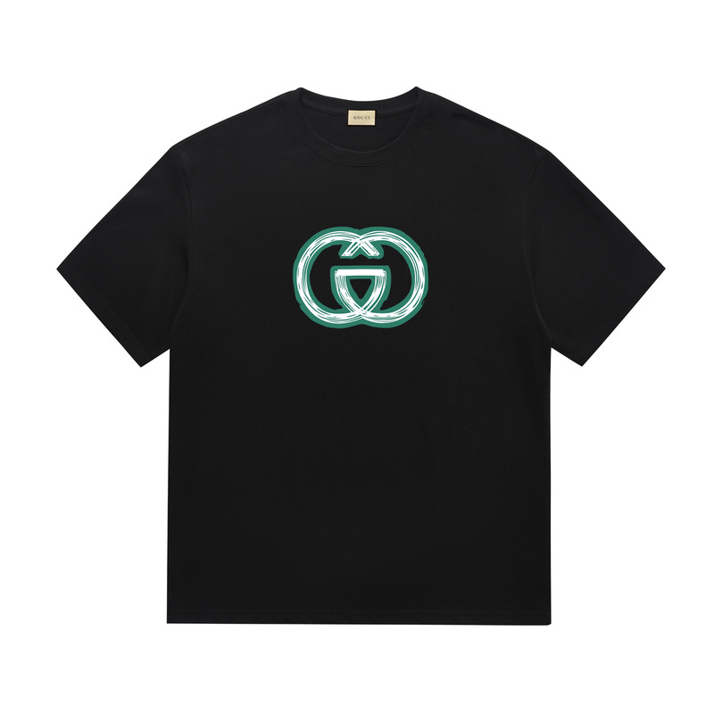 G*u*i cotton jersey t-shirt with G*u*i printed in black