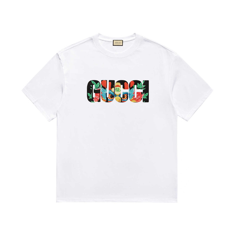 G*u*i cotton jersey t-shirt with G*u*i printed in white