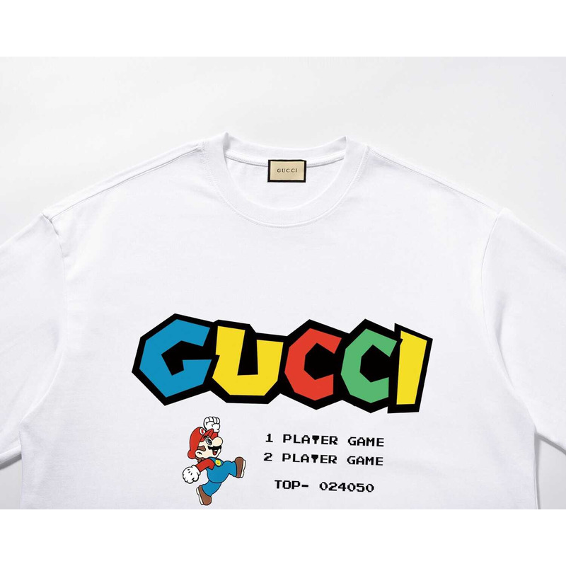 cotton jersey t-shirt with G*u*i printed in white