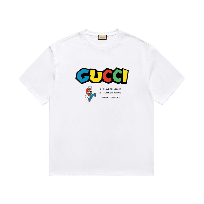 cotton jersey t-shirt with G*u*i printed in white