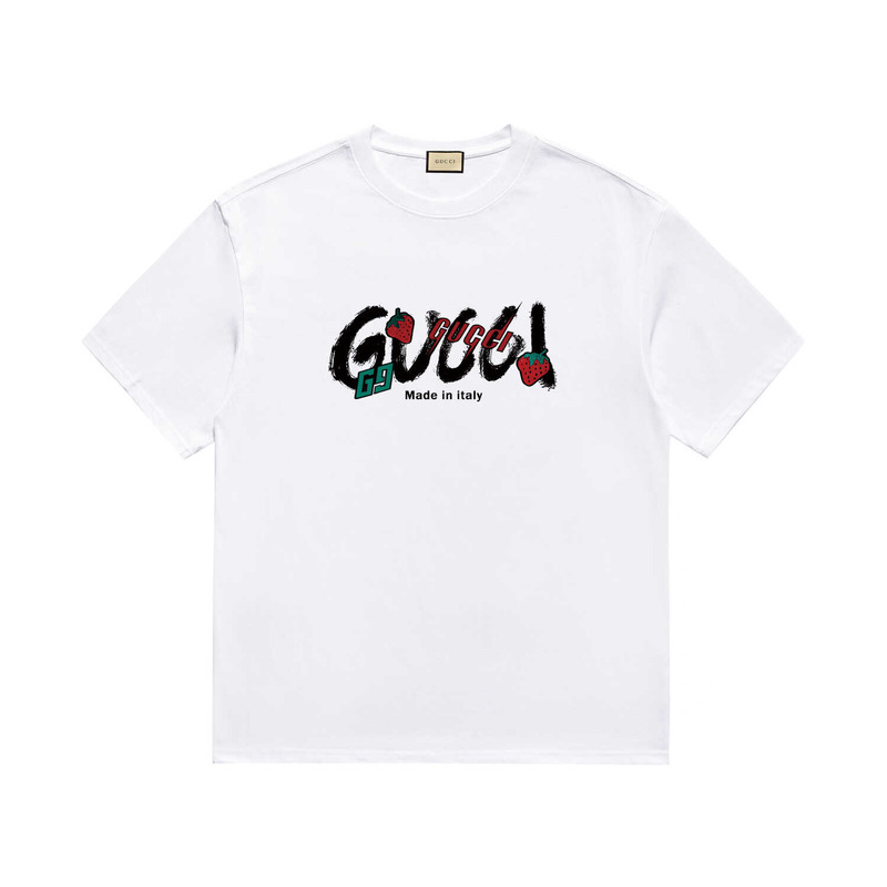 G*u*i cotton jersey t-shirt with G*u*i printed in white