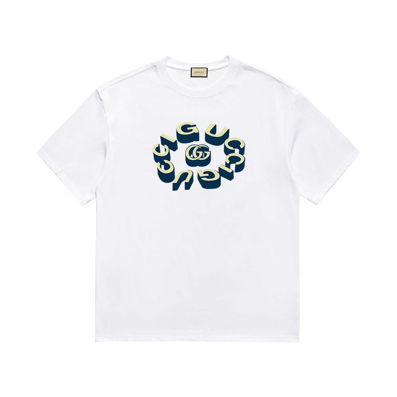 G*u*i logo printed letter t-shirt in white