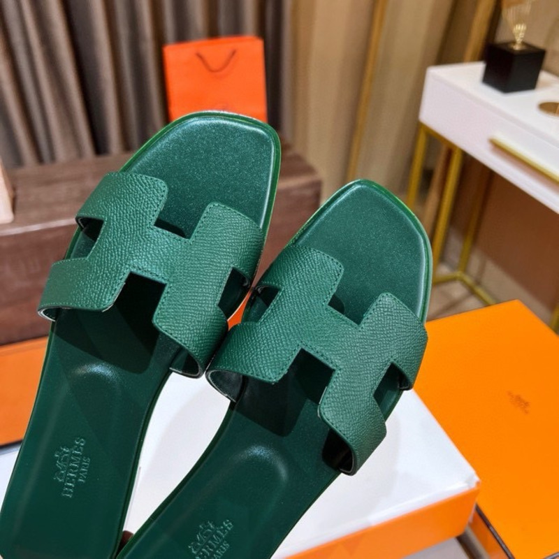 H**mes oran hermès sandals green dark green