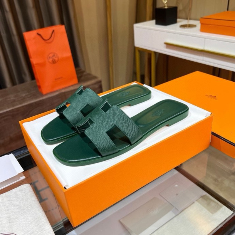 H**mes oran hermès sandals green dark green