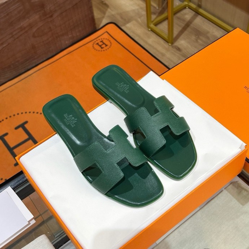 H**mes oran hermès sandals green dark green