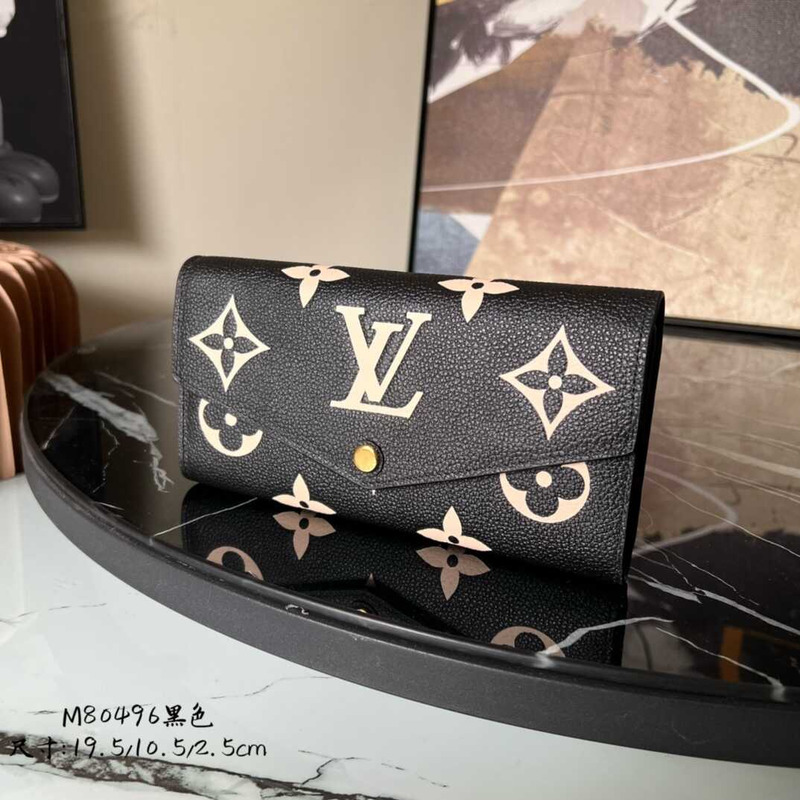 l**is V*t*n felicie pochette in black and beige monogram empreinte leather and ghw