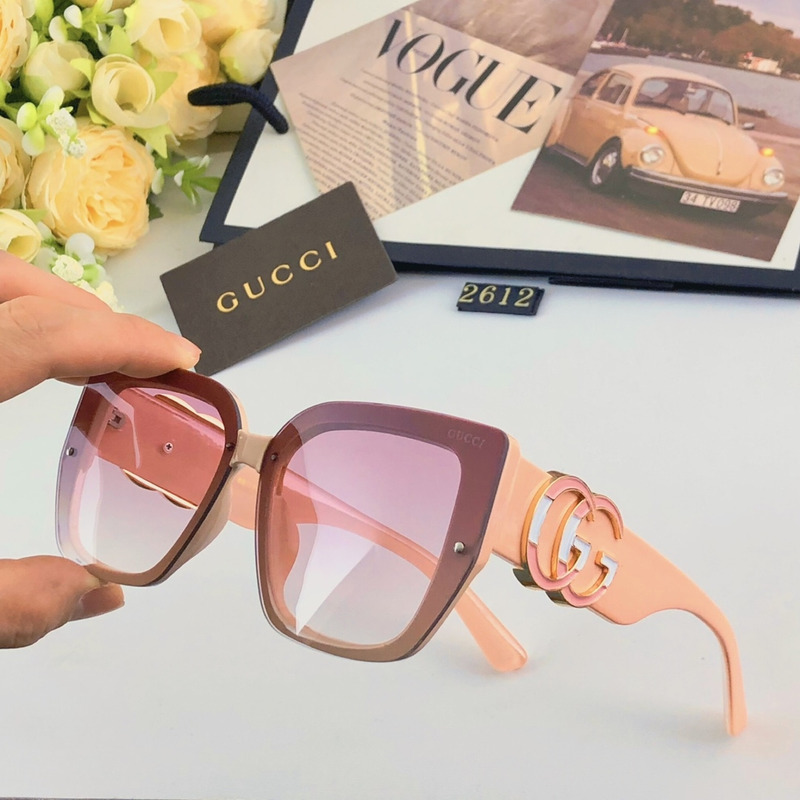 G*u*i square-frame double g sunglasses in pink