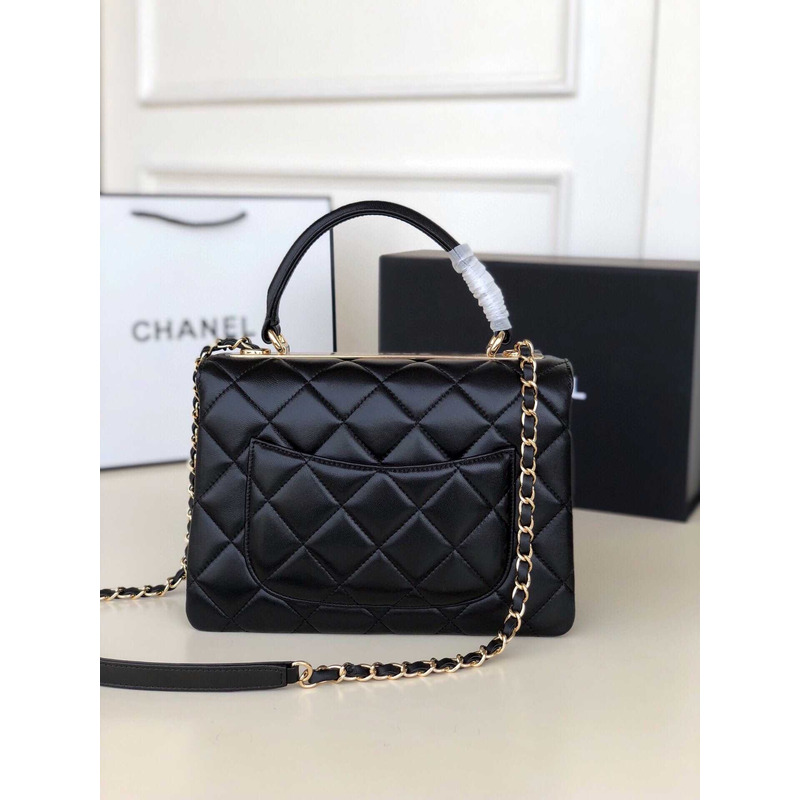 Ch*el trendy flap shoulder bag black