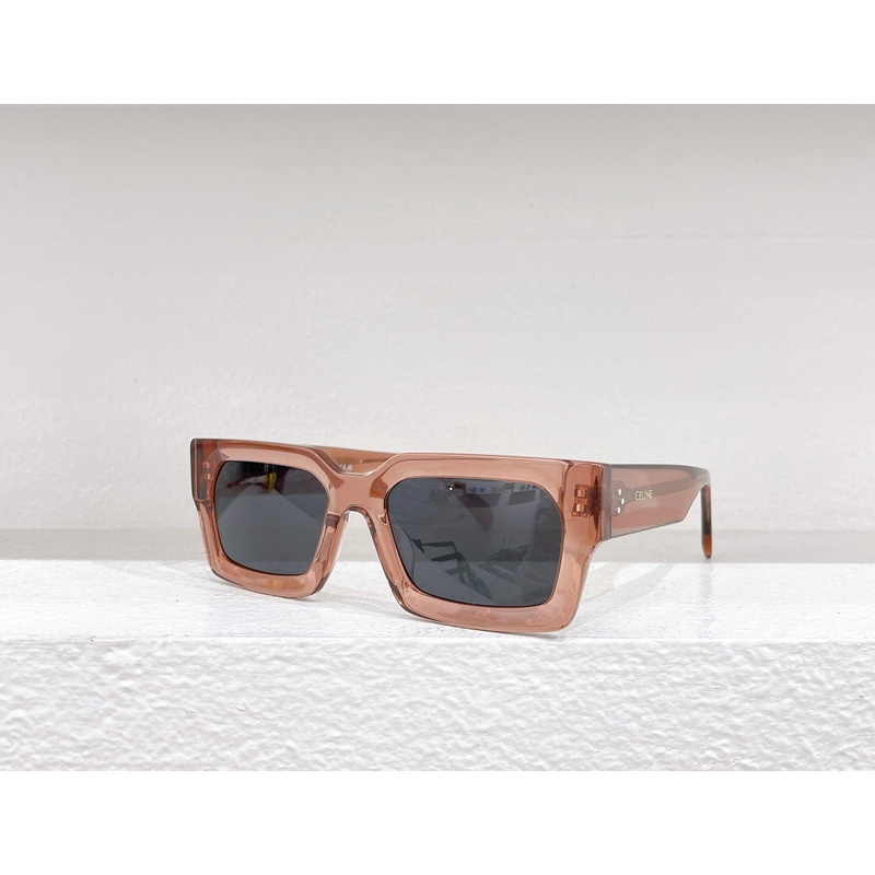 Ce**e rectangle acetate sunglasses in orange brown