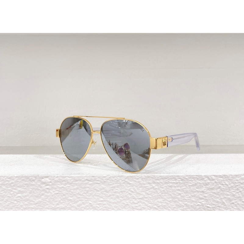 Versace Medusa Squared Sunglasses Gold+Silver