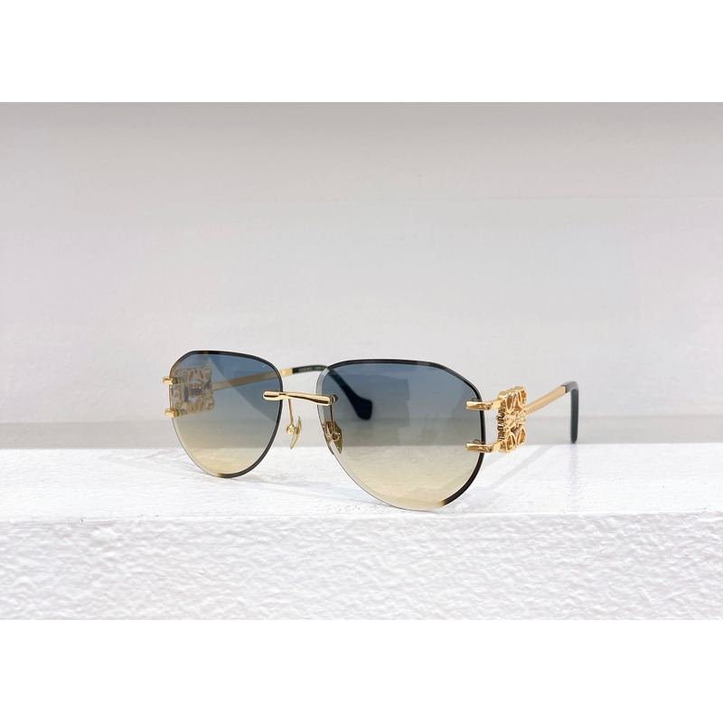 Loewe Sunglasses In Mental Gold And Black