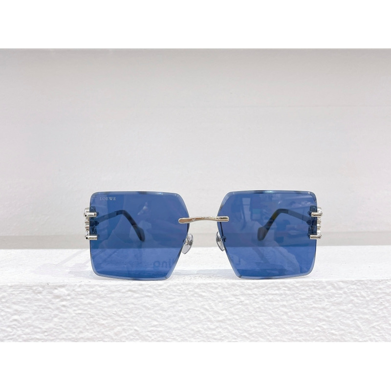 Loewe Vintage Oversize sunglasses in metal Blue