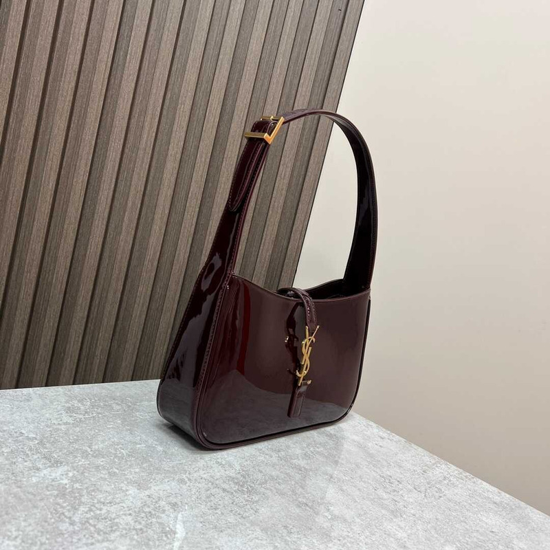 Saint Laurent Mongram Saddle Bag  Burgundy