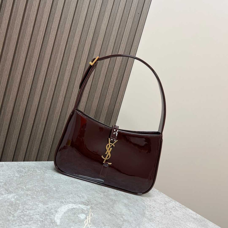 Saint Laurent Mongram Saddle Bag  Burgundy