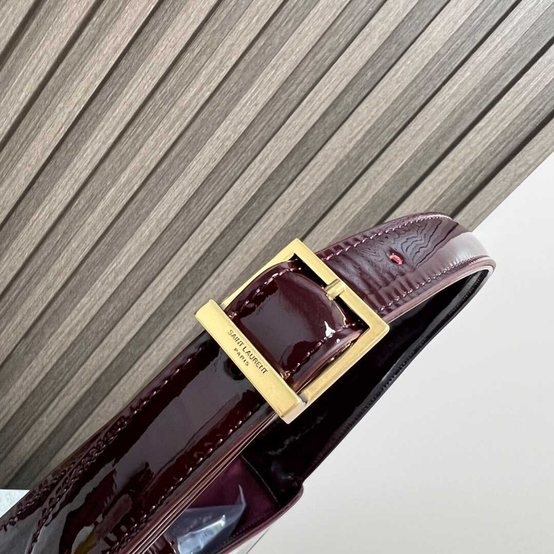 Saint Laurent Mongram Saddle Bag  Burgundy