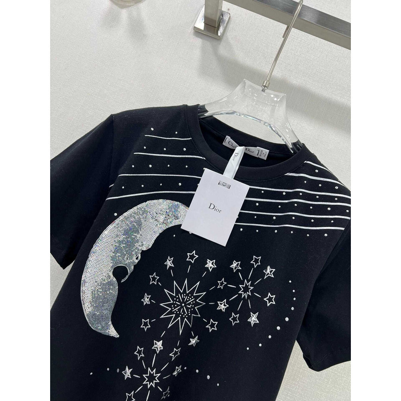 D*or t-shirt cotton jersey with gold-tone constellation black