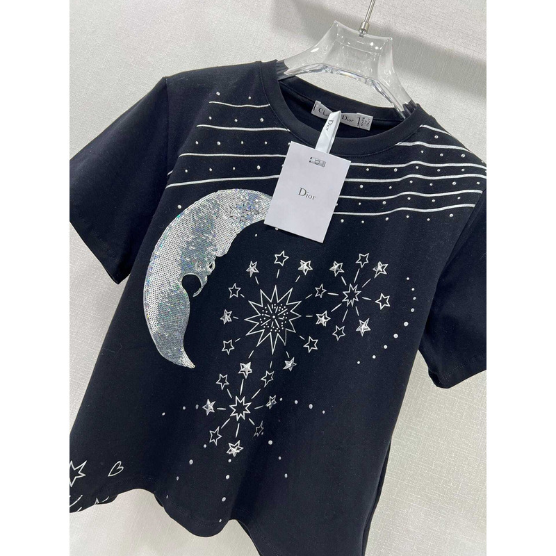 D*or t-shirt cotton jersey with gold-tone constellation black