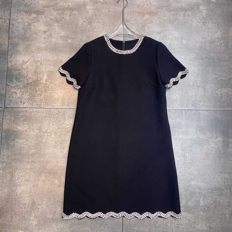 Valentino Crepe Couture Short Dress Black