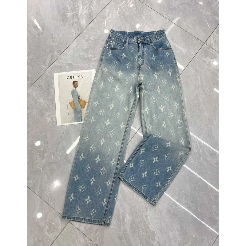 l**is V*t*n monogram denim jeans blue