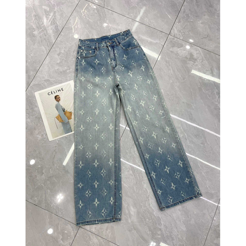 l**is V*t*n monogram denim jeans blue