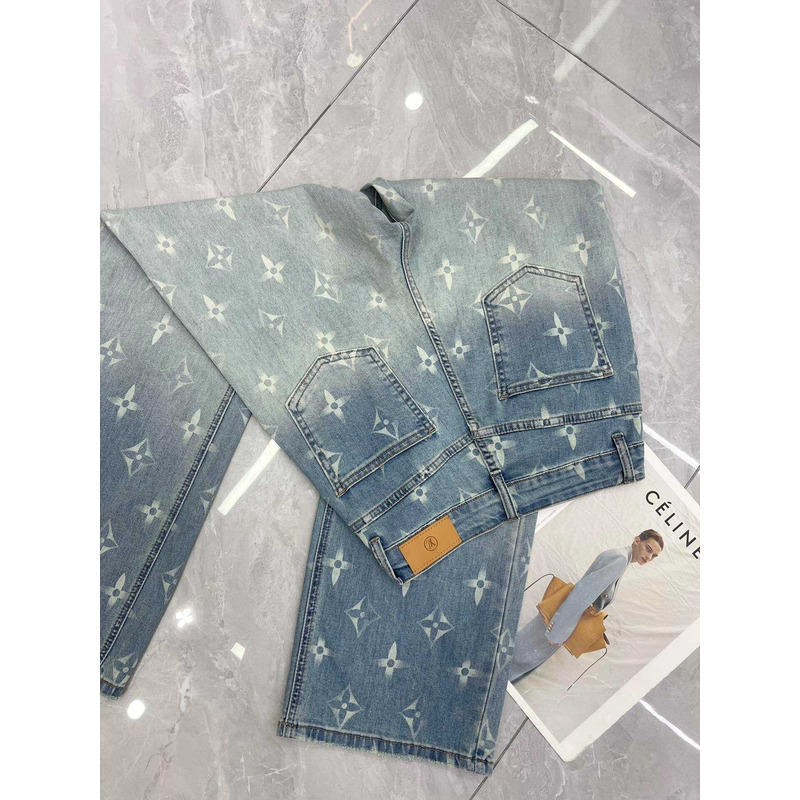 l**is V*t*n monogram denim jeans blue