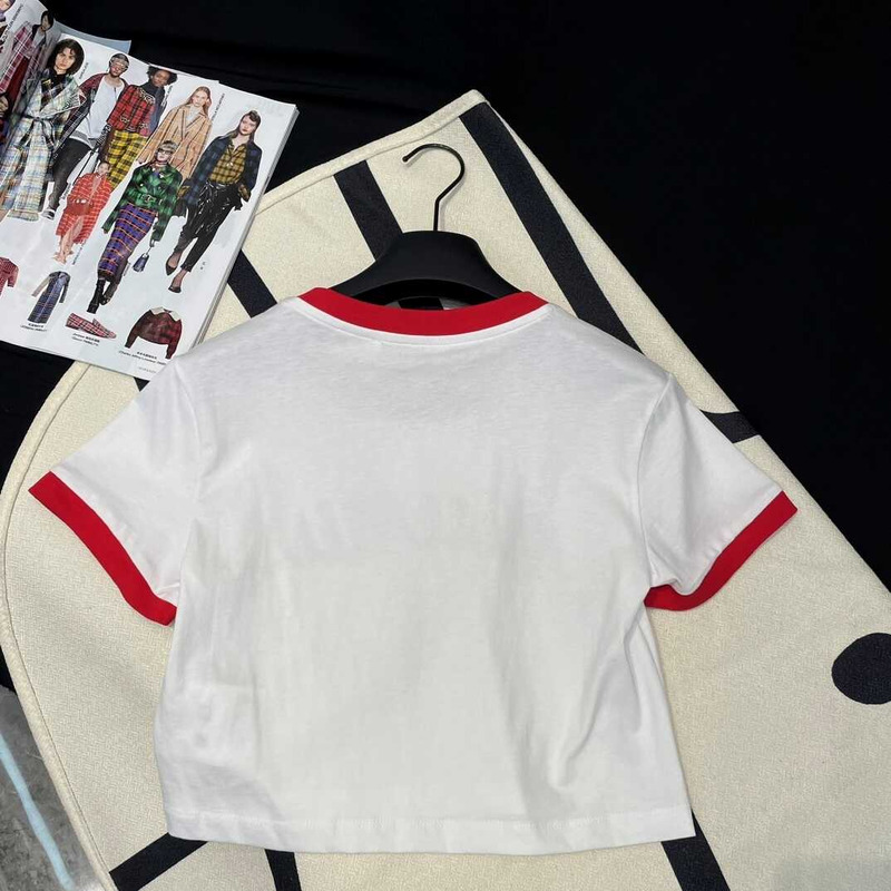 Miu Miu Cotton Jersey T-shirt With Logo White/Red