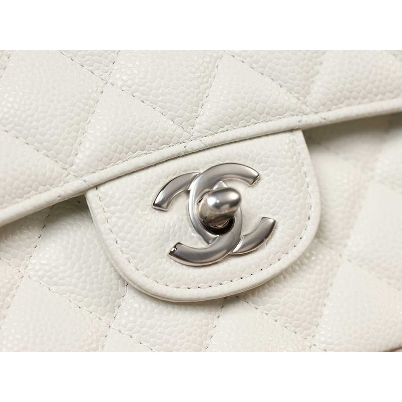 Ch*el cc diamond-quilted shoulder bag white