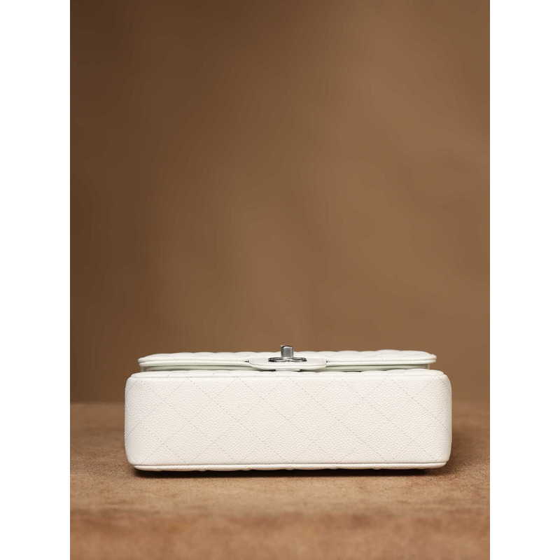 Ch*el cc diamond-quilted shoulder bag white