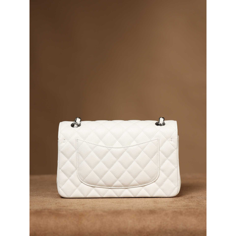 Ch*el cc diamond-quilted shoulder bag white