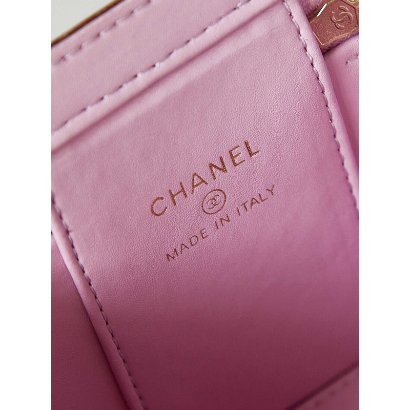 Ch*el mini make-up case bag in pink