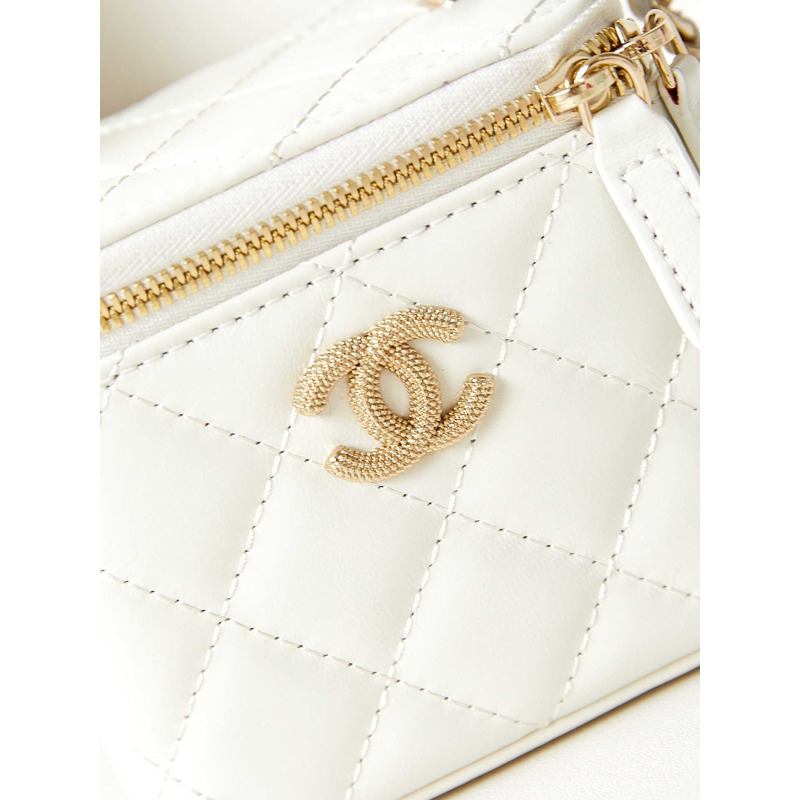 Ch*el mini make-up case bag in white