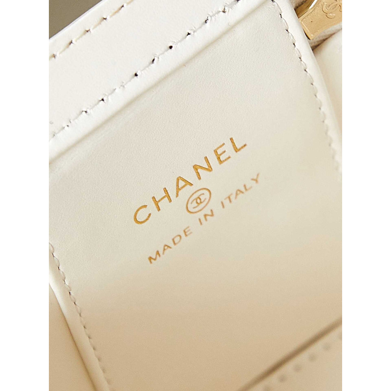 Ch*el mini make-up case bag in white