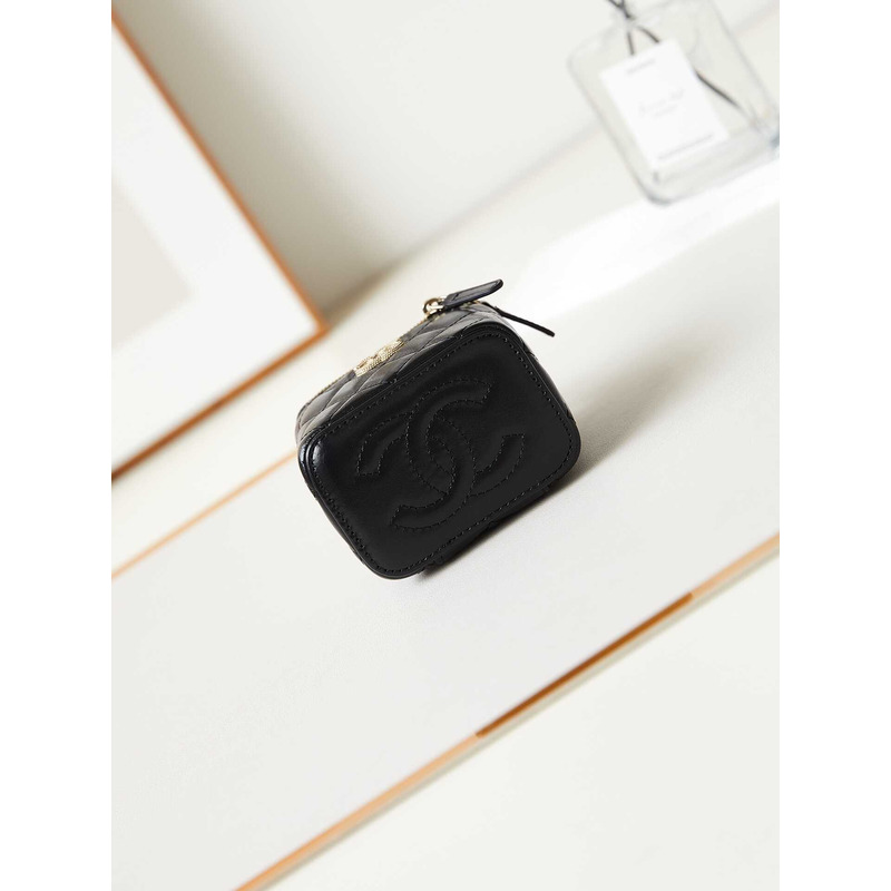 Ch*el mini make-up case bag in black