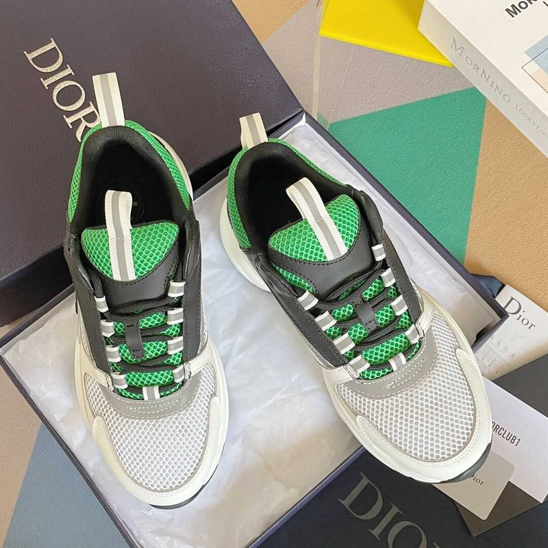 D*or leather b22 sneakers in green and white