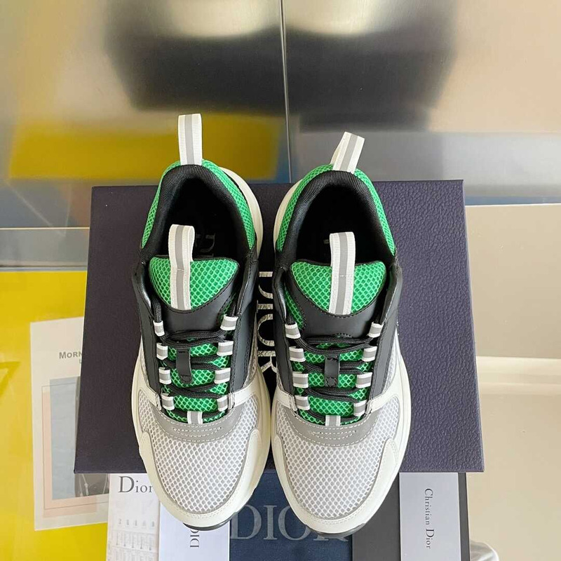 D*or leather b22 sneakers in green and white